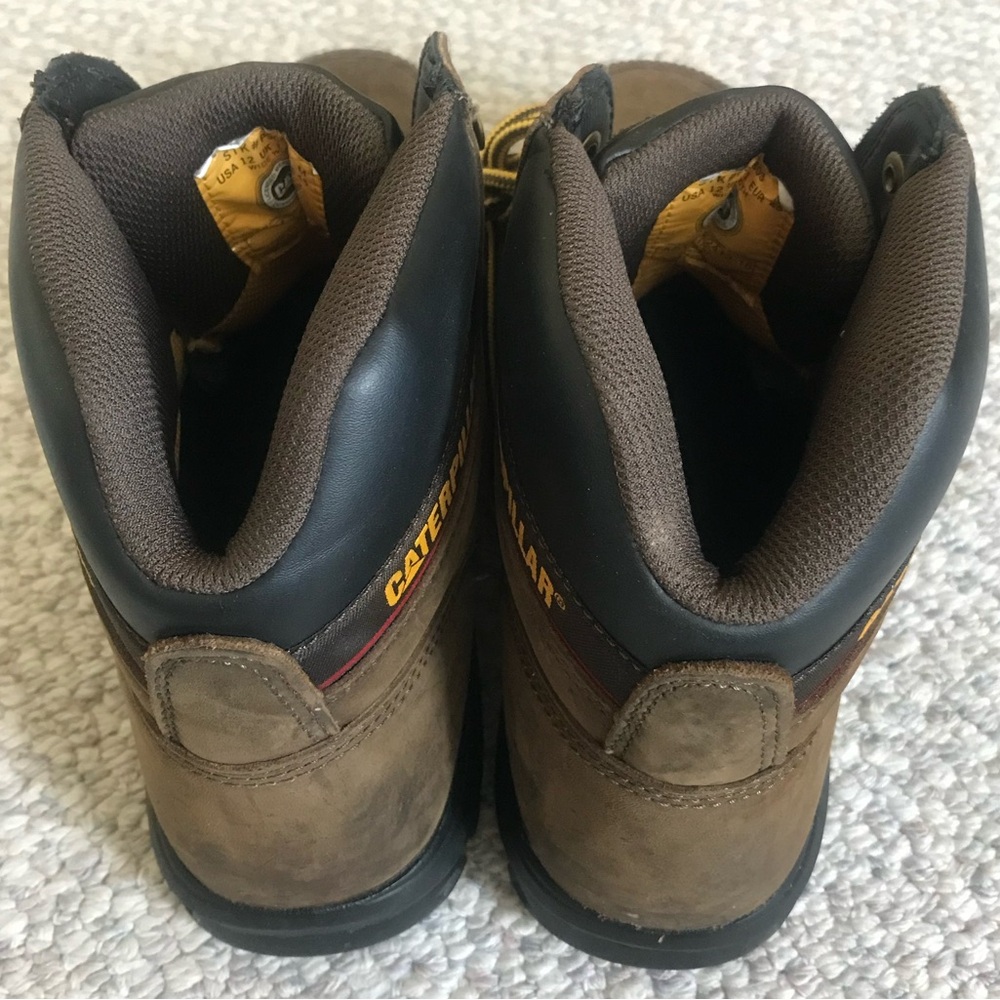 CAT Steel Toe Work Boots. Brown Leather. Size 12 Wide. - Picture 4 of 12